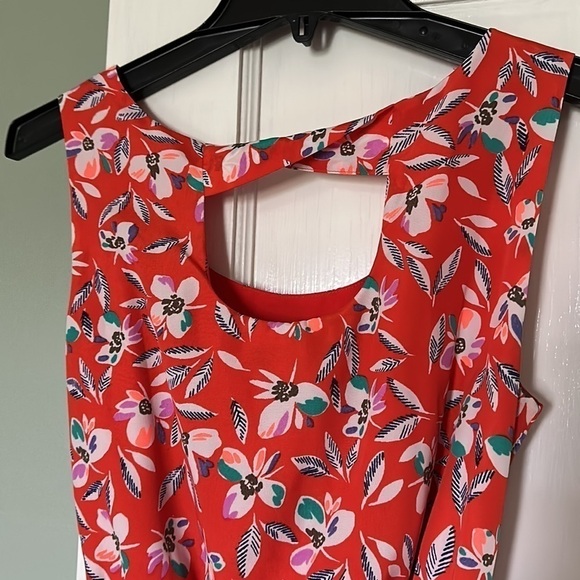 Gap Floral Print Cinch Waist Dress - Blaze - Picture 7 of 15